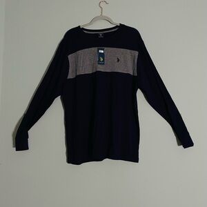 U.S. Polo Assn. Navy and Gray Long Sleeve Shirt - XL